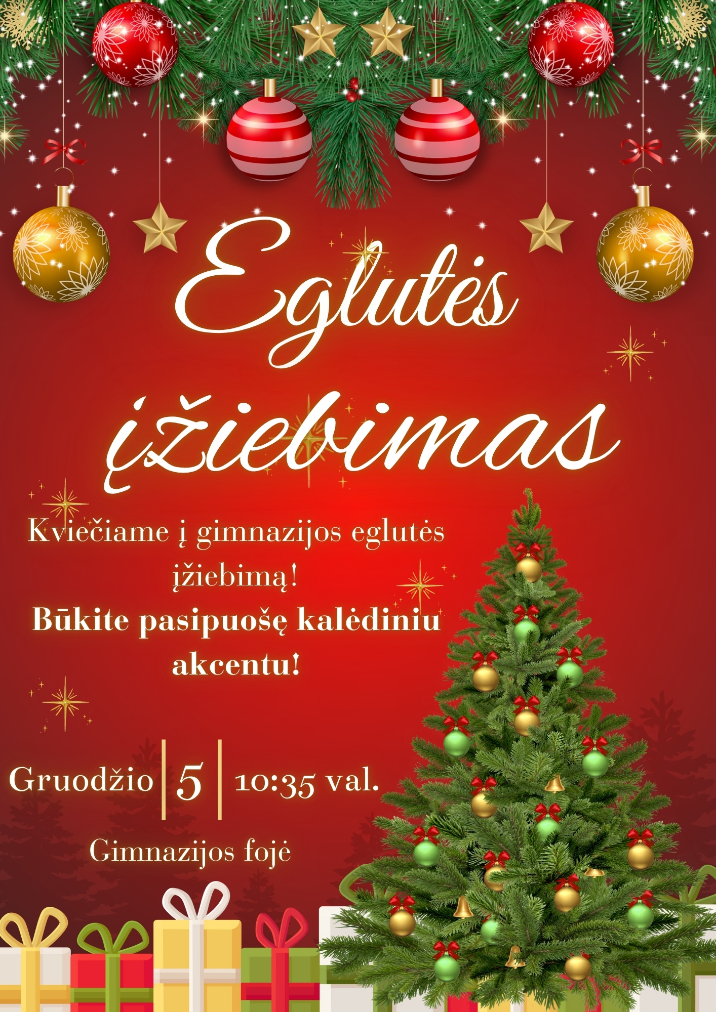 KVIEČIAME Į EGLUTĖS ĮŽIEBIMĄ!
