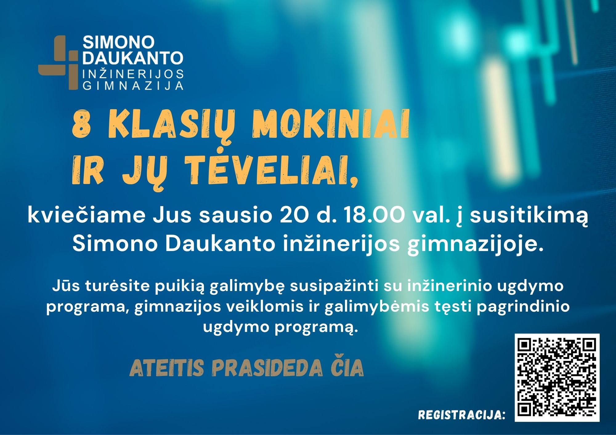 Susitikimas su 8 klasių mokiniais ir jų tėveliais